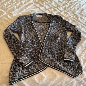 Loft XS Geometric Black and White Women's Sweater